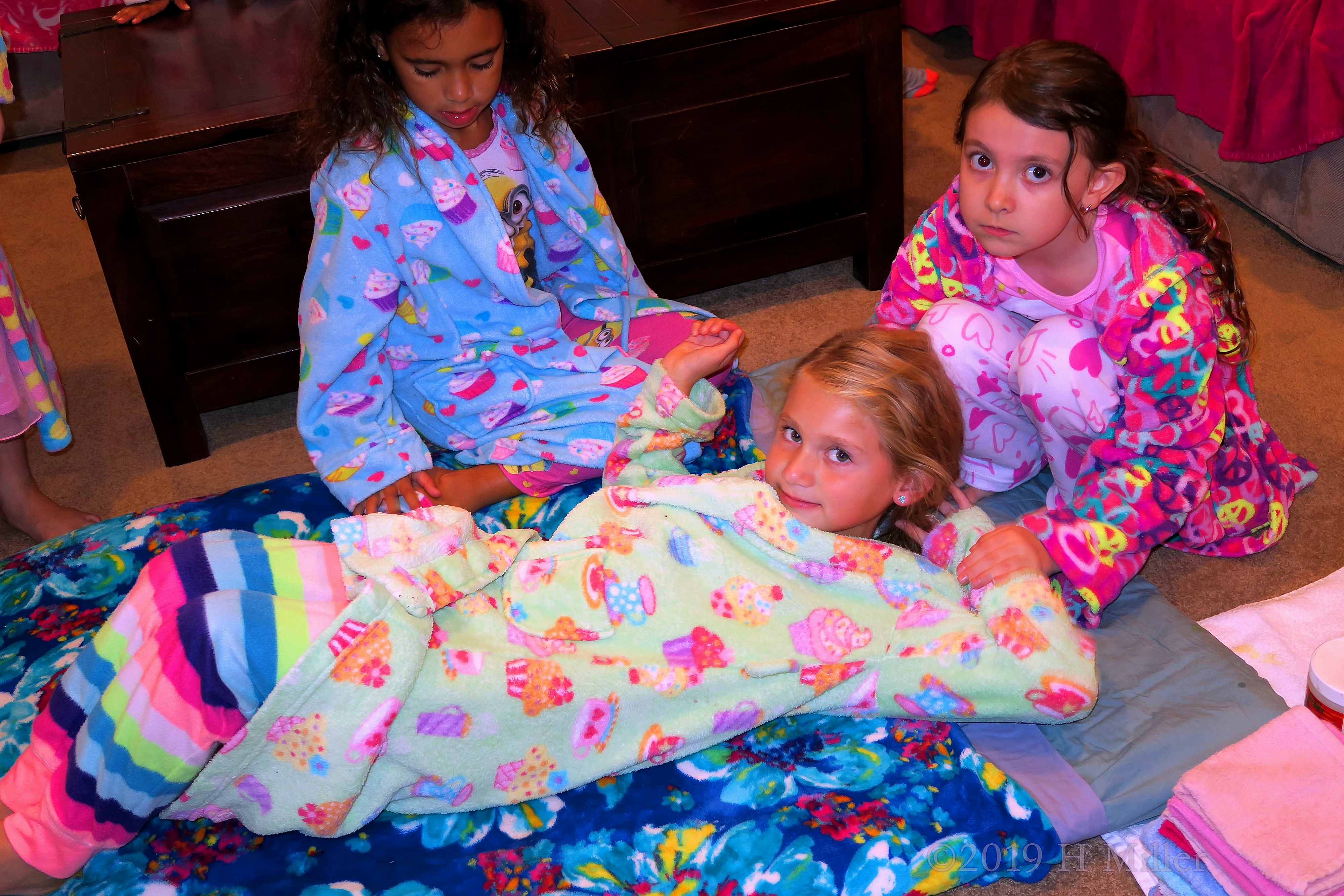 Sitting Around The Facials Area! Kids Party Guests Pose For Kids Facial! Sitting Around The Facials Area! Kids Party Guests Pose For Kids Facial!