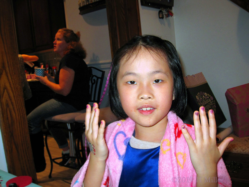 Posing In Pink! Party Guest Shows Off Girls Manicure! Posing In Pink! Party Guest Shows Off Girls Manicure!