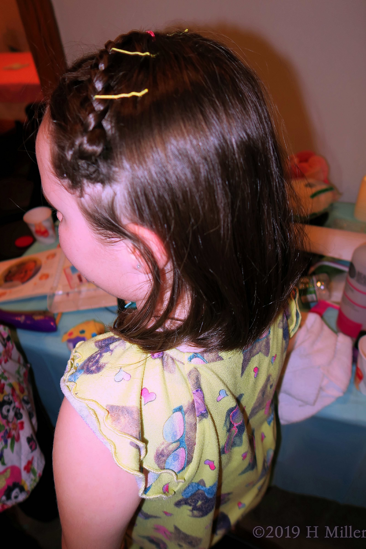 Braided With Barrettes! Kids Hairstyle On Spa Party Guest! 1