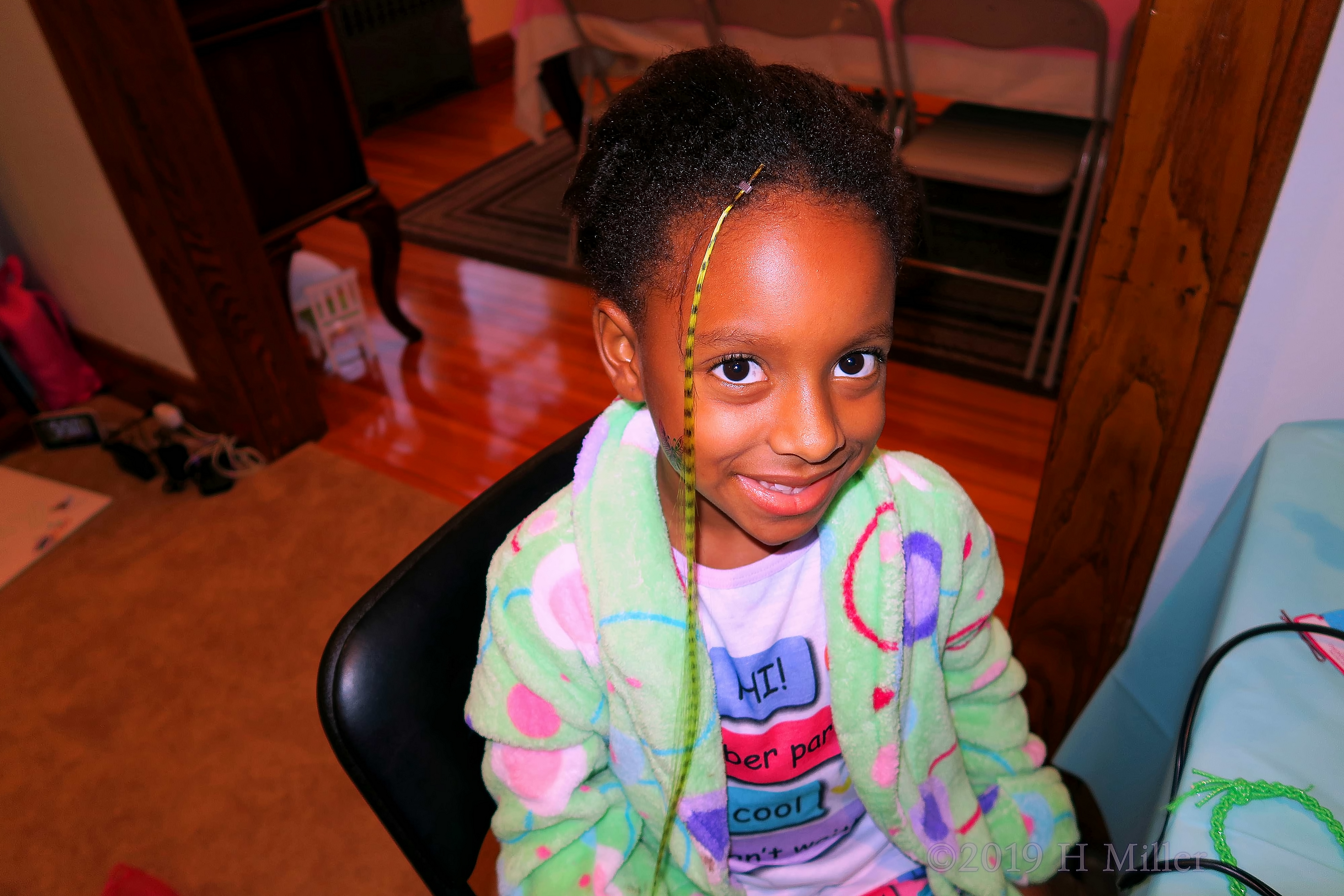 Feather In Your Hair! Spa Party Guest Gets Kids Hairstyle With Hair Feather! Feather In Your Hair! Spa Party Guest Gets Kids Hairstyle With Hair Feather!