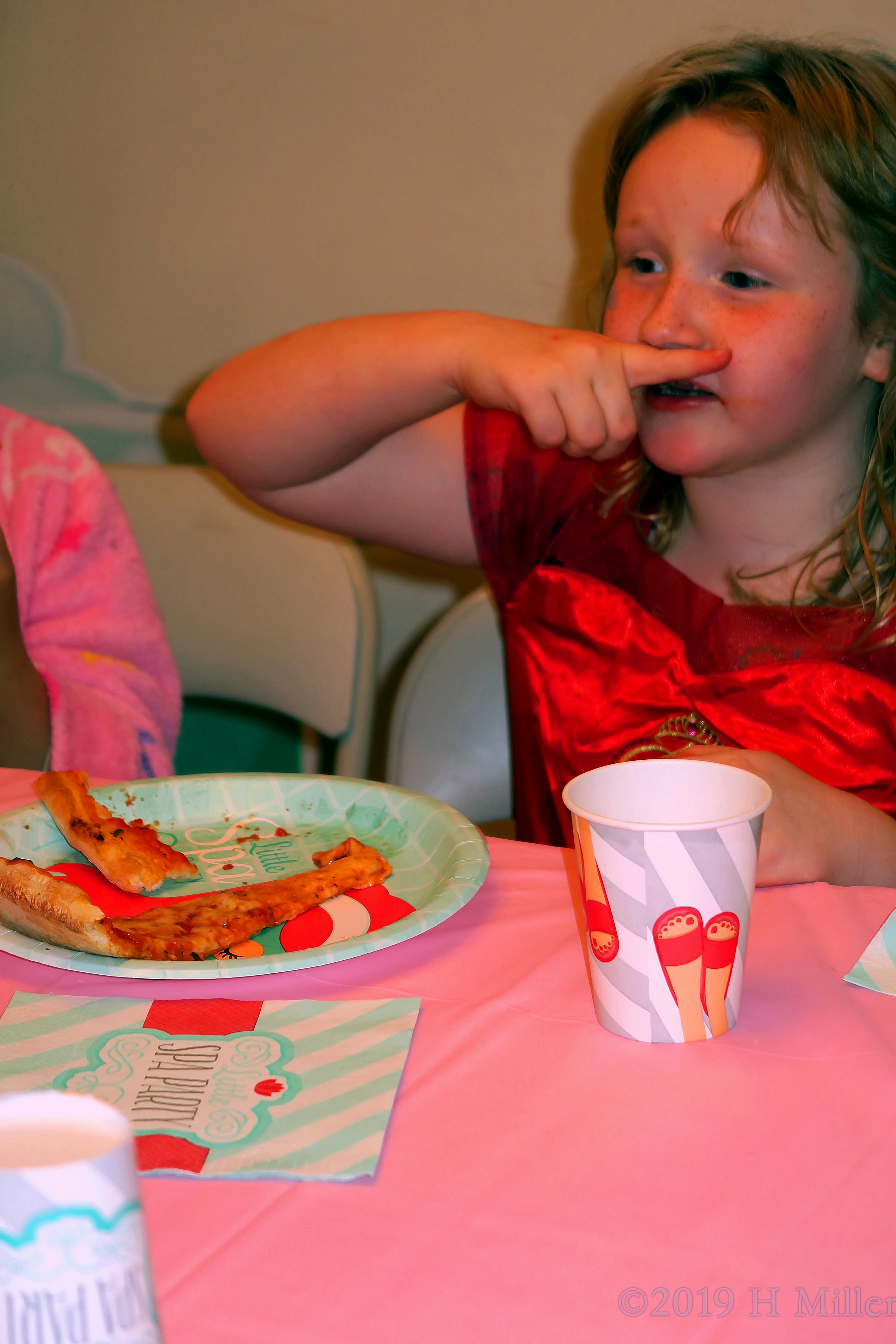 Mustaches And Mealtime! Kids Party Guests Eat Pizza! Mustaches And Mealtime! Kids Party Guests Eat Pizza!