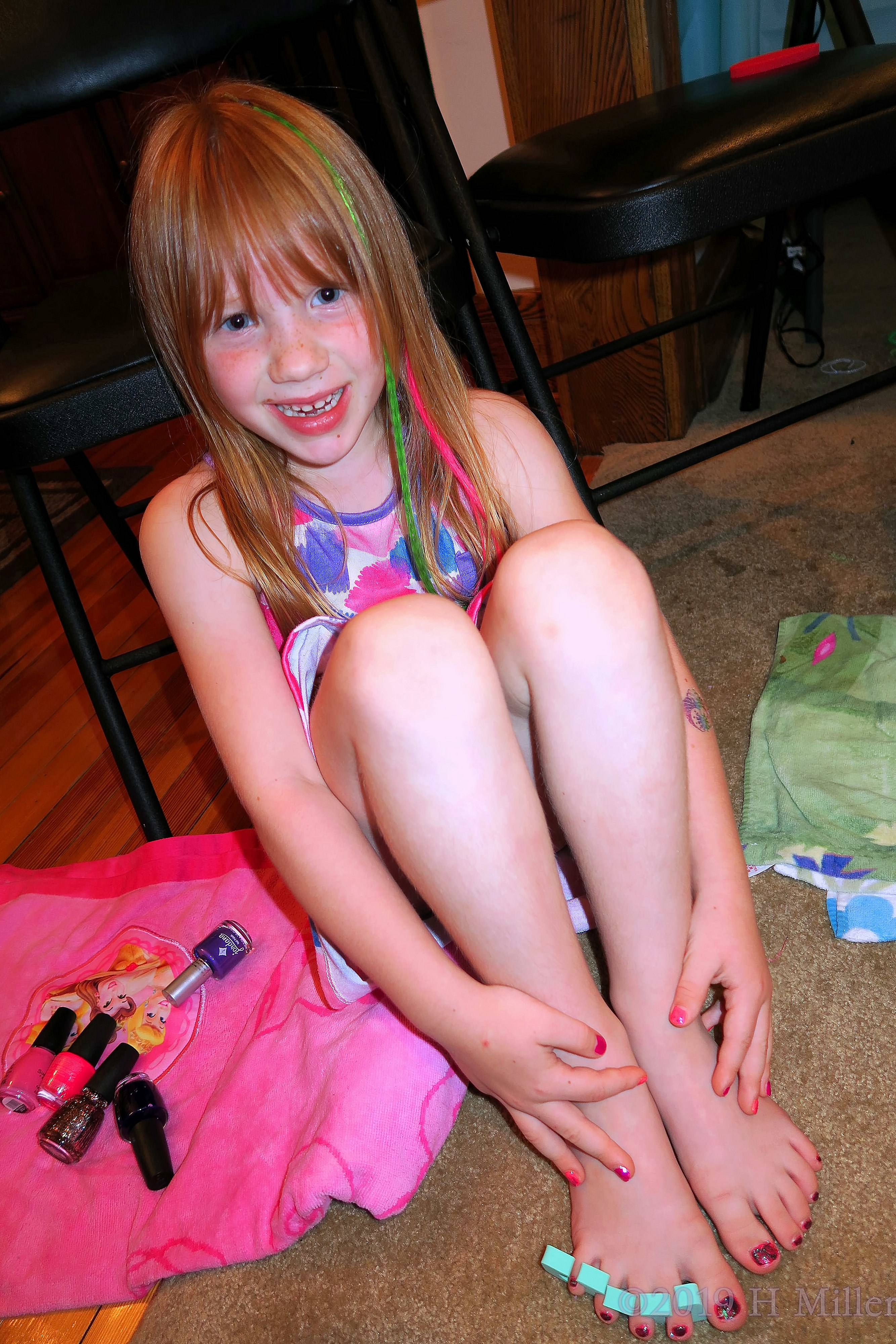 Posing With Pedis And Manis Take Two! Kids Manicure And Pedicure On Party Guest! 4