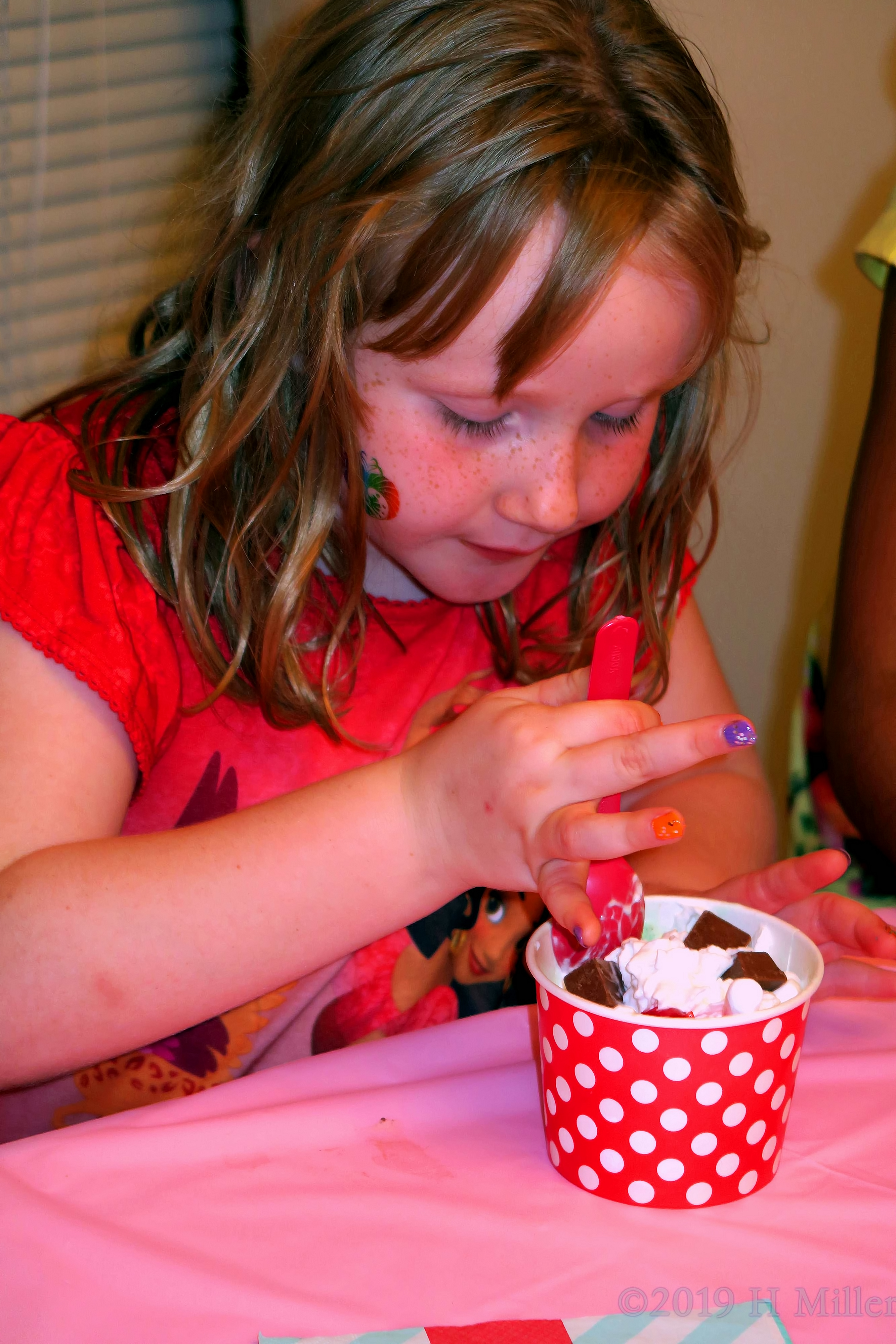 Scrumptious Scoops! Birthday Girl Digs In To Ice Cream! 4