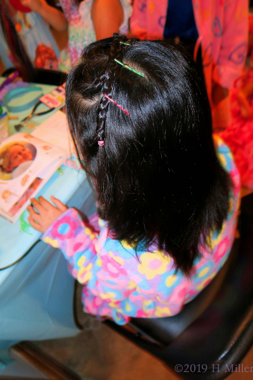 Braided And Beautified! Spa Party Guest Gets Kids Hairstyle!