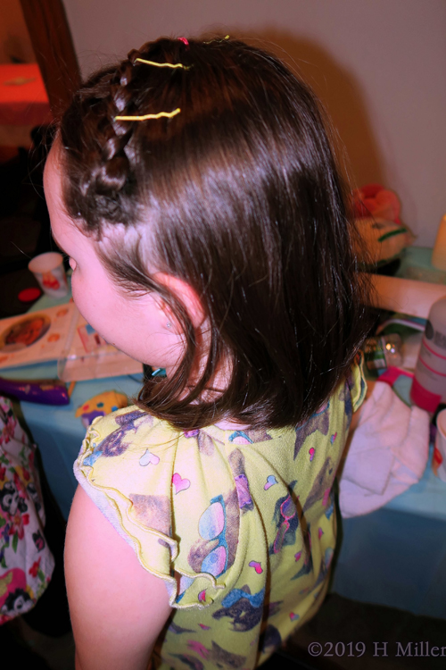 Braided With Barrettes! Kids Hairstyle On Spa Party Guest! 