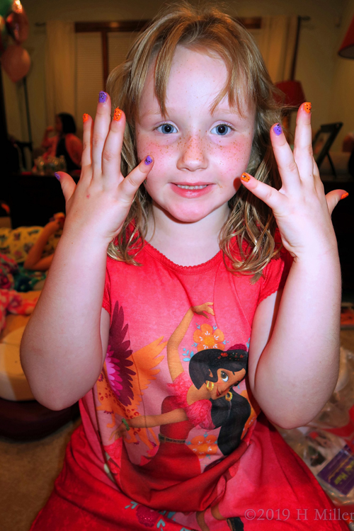 Modeling Manicures! Kids Mani On Birthday Girl At The Girls Spa! Modeling Manicures! Kids Mani On Birthday Girl At The Girls Spa!