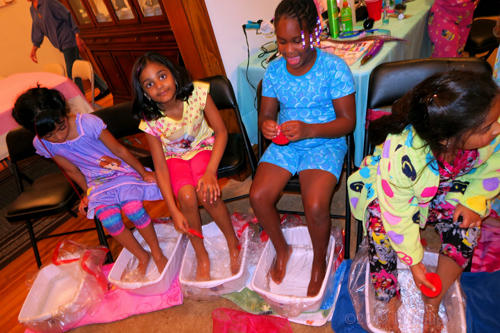 Painted Pedicures! Kids Pedis At The Girls Spa! 