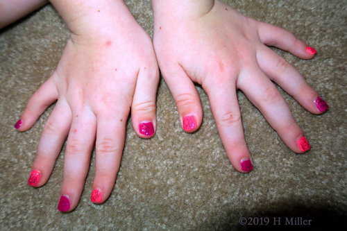 Plenty Of Pink! Different Shades Of Pink Polish For This Kids Mani! 