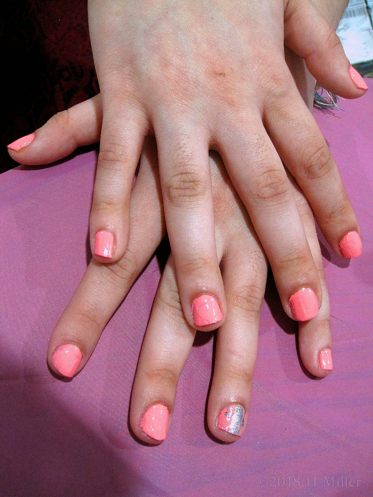 What A Pretty Nail Polish Color For Her Kids Manicure! 