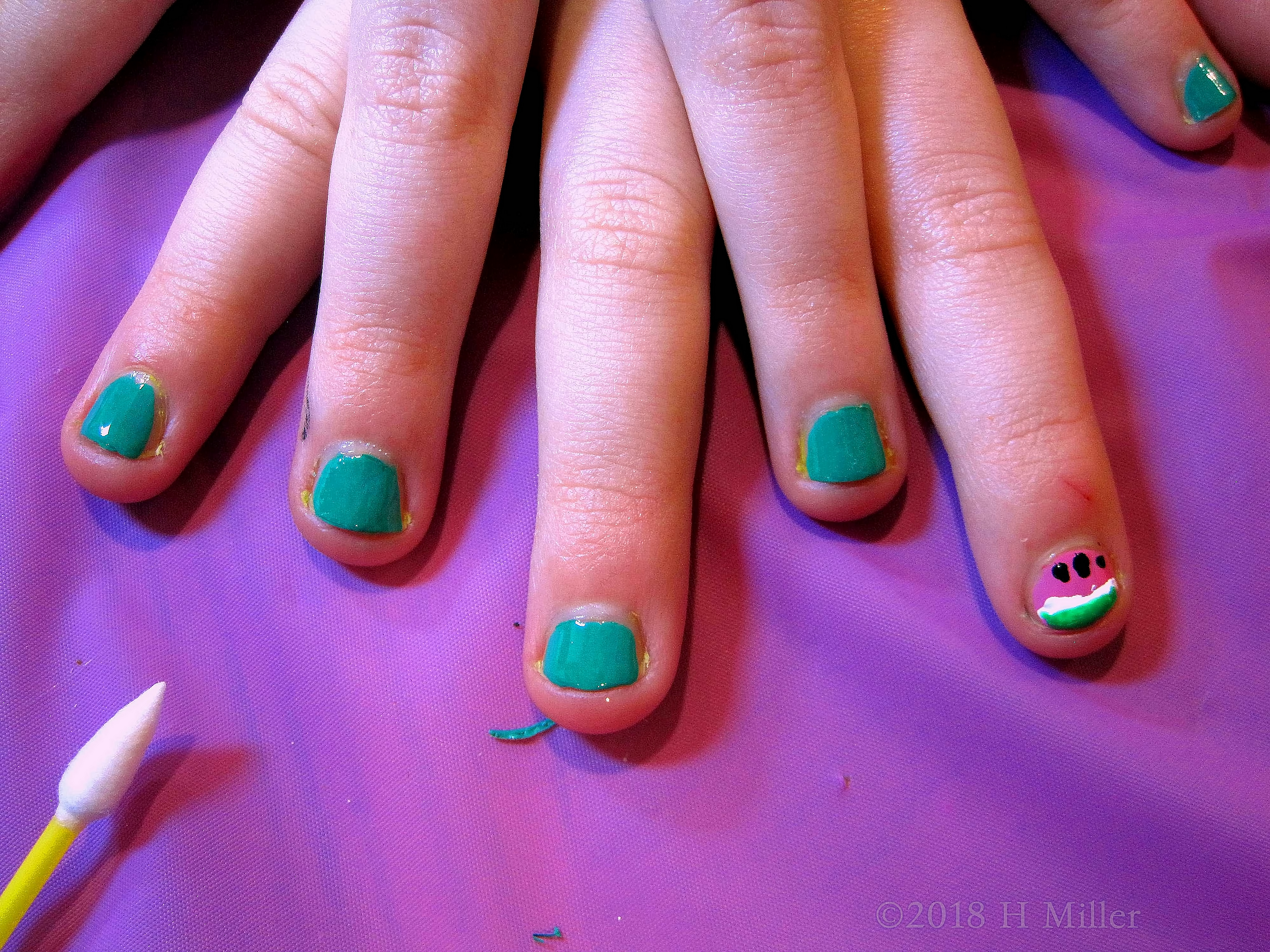 Beautiful Kids Manicure With Watermelon Nail Art! Beautiful Kids Manicure With Watermelon Nail Art!