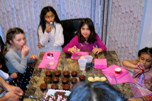 Fatima Is Eating Delicious Birthday Cake With Her Guests