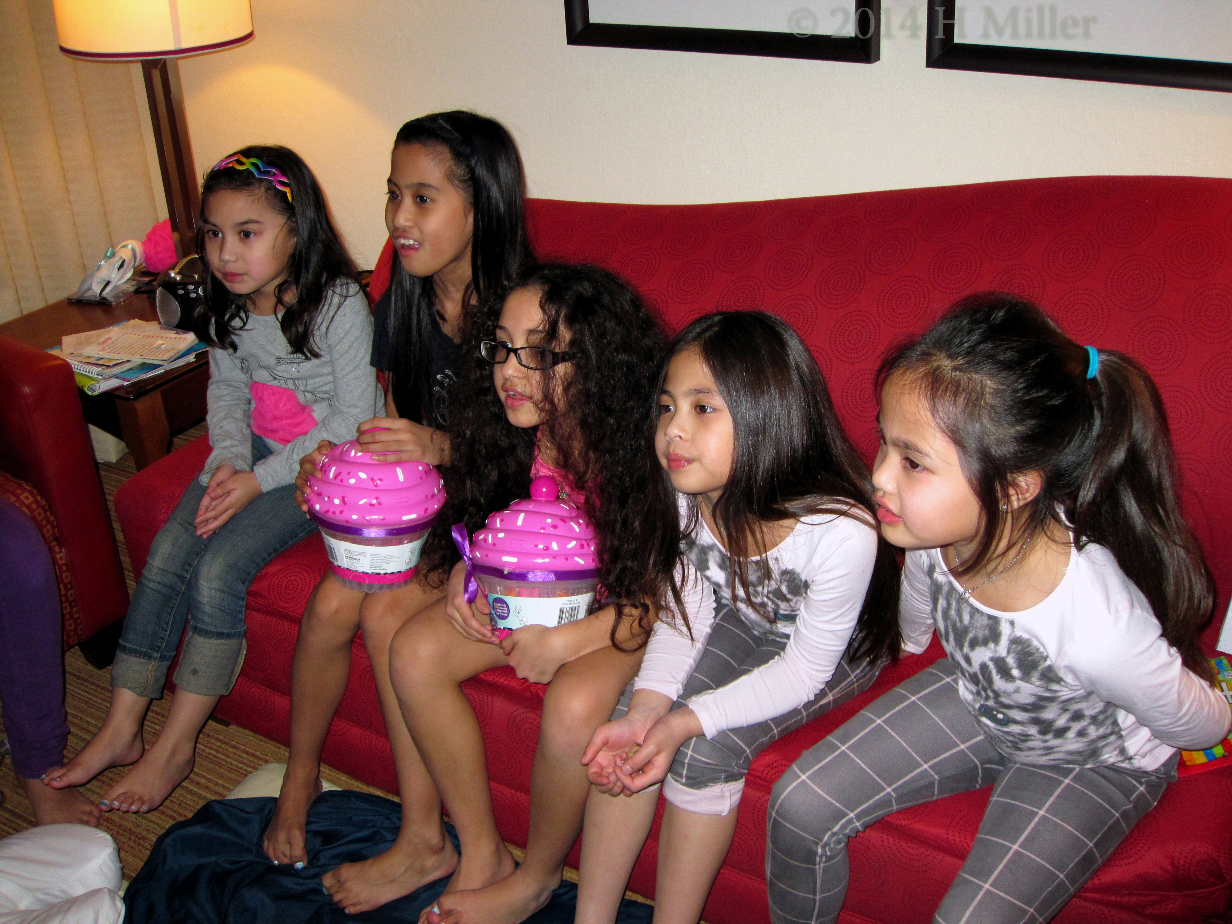 Another Pic Of The Girls Receiving Their Party Favors 