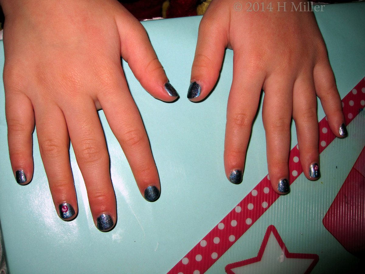 Nail Art Holographic Background With Lollipops 