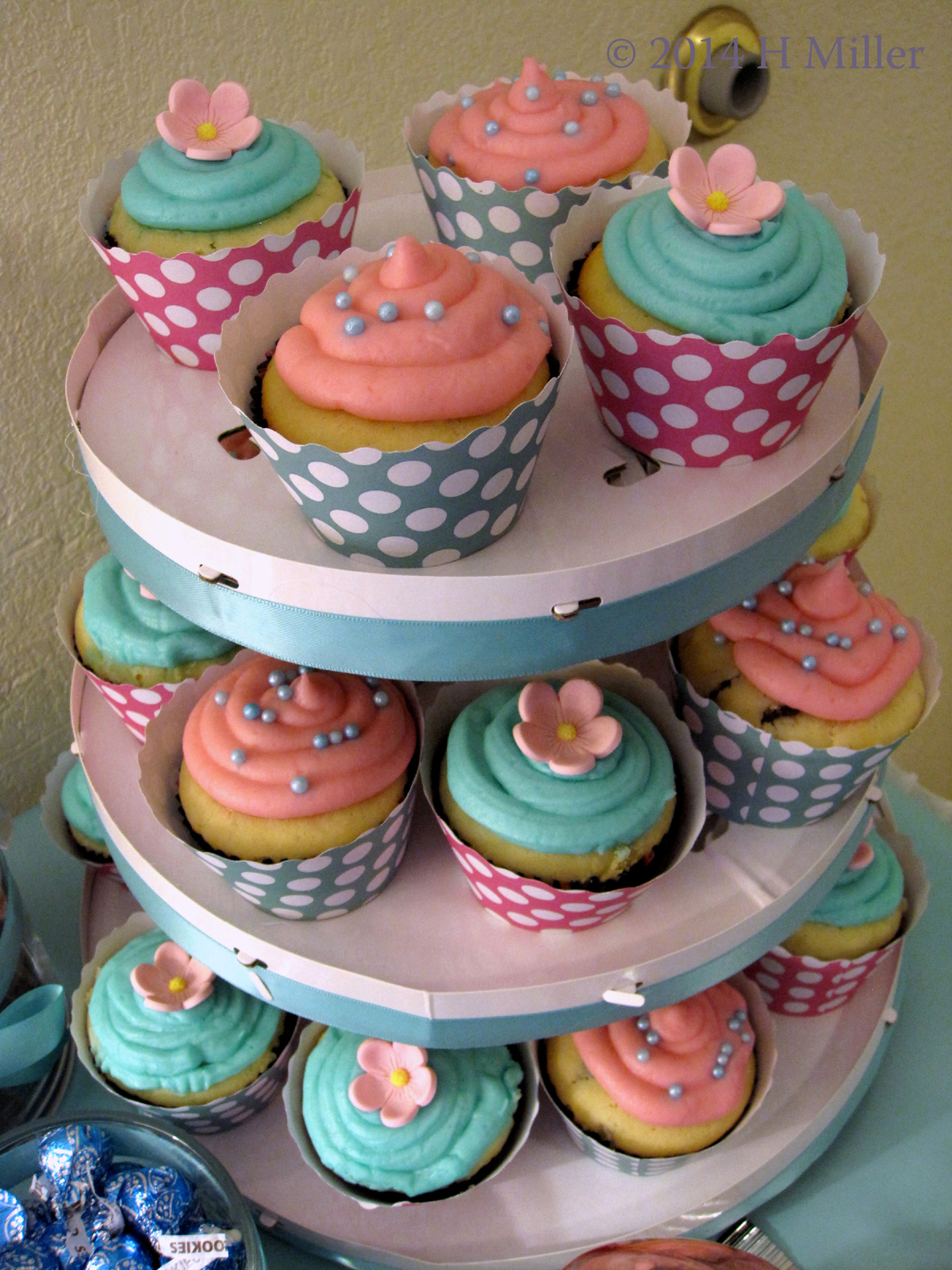Stack Of Spa Birthday Cupcakes For The Candles 