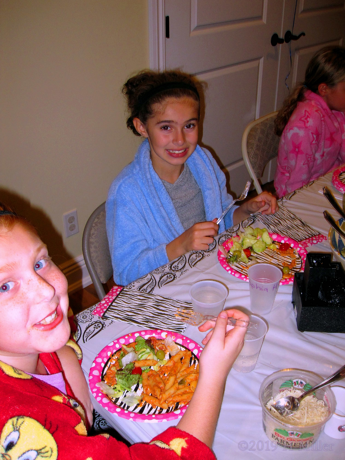 Salads And Smiles! Spa Party Guests Enjoy Salad! 