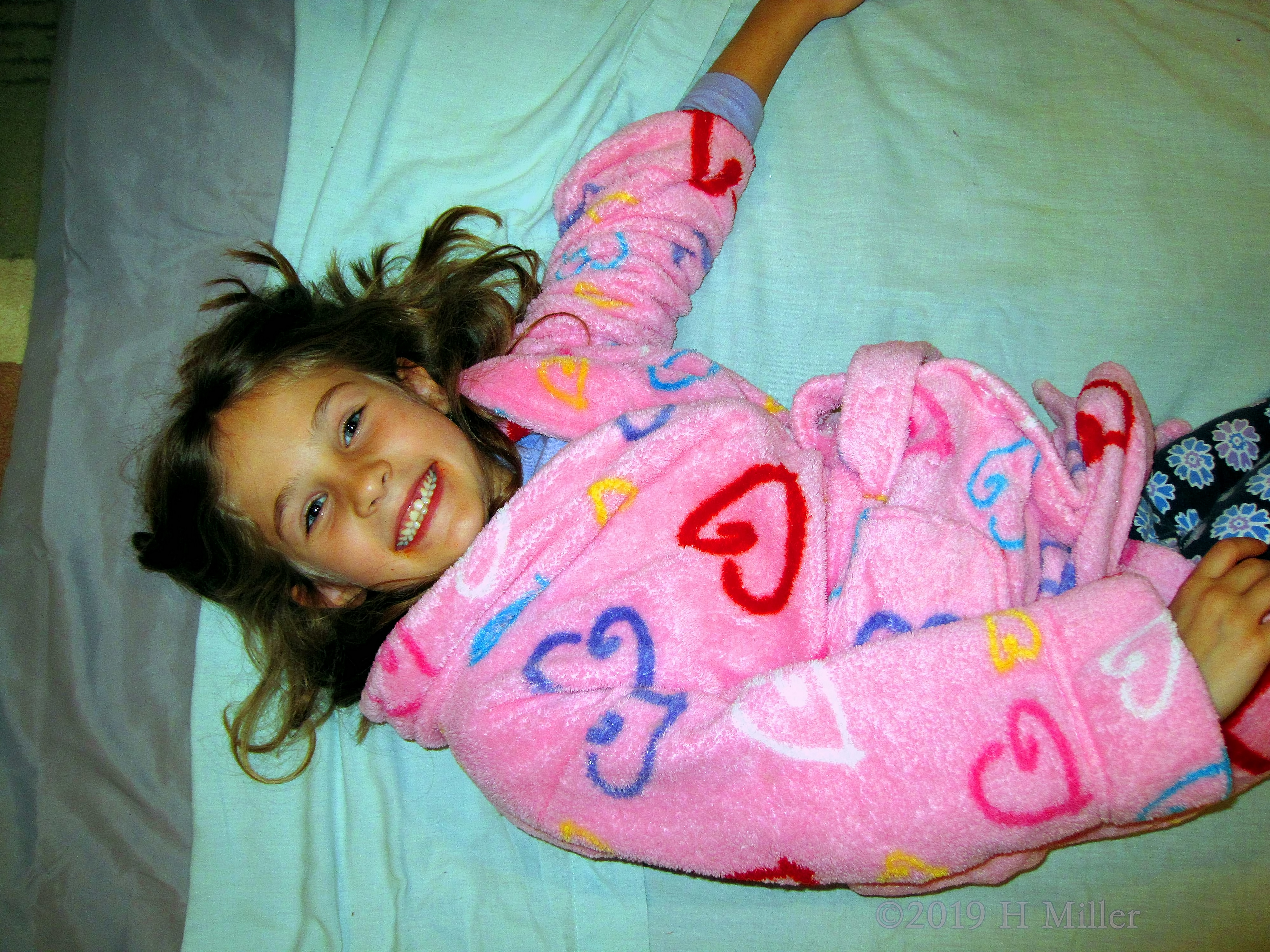 Pink Hearts And Smiles! Spa Party Guest Poses In Her Kids Spa Robe! Pink Hearts And Smiles! Spa Party Guest Poses In Her Kids Spa Robe!