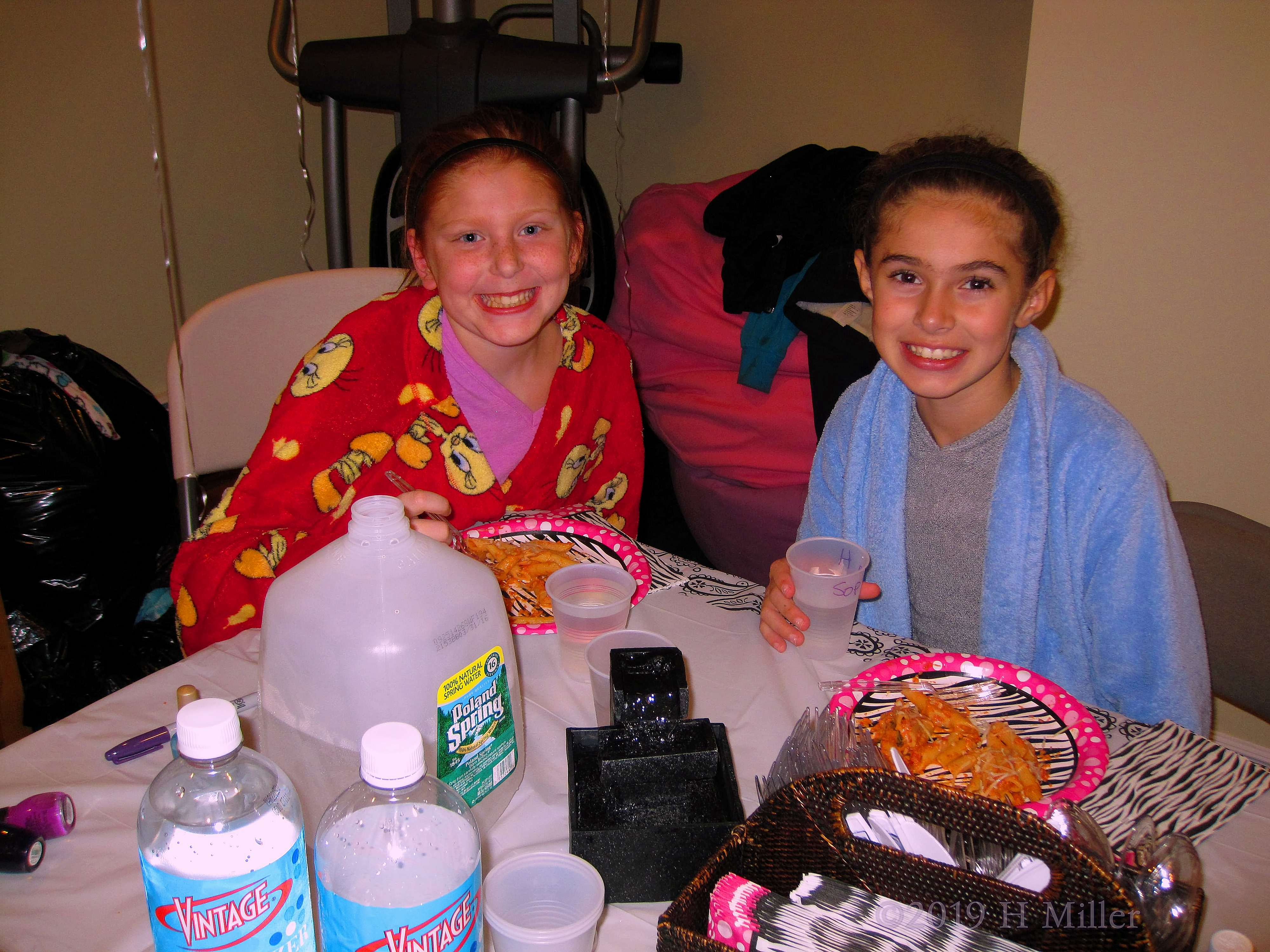 Smiles And Snacking! Party Guests Enjoying Pasta! 