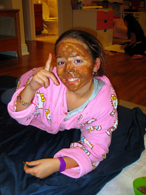 Posing And Signs! Party Guest Is Peaceful With Kids Facial Masque! Posing And Signs! Party Guest Is Peaceful With Kids Facial Masque!