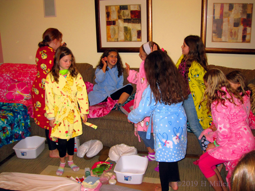 Radiant Party Guests And Rather Cozy Kids Spa Robes!