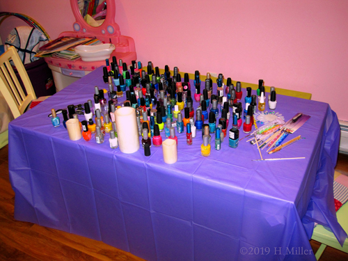 The Party Guests Can Have Their Choice Of Nail Polish At The Kids Nail Salon