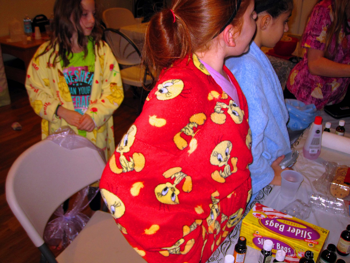 Craft Time And Cookies! Party Guests Gather Around The Kids Craft Table!