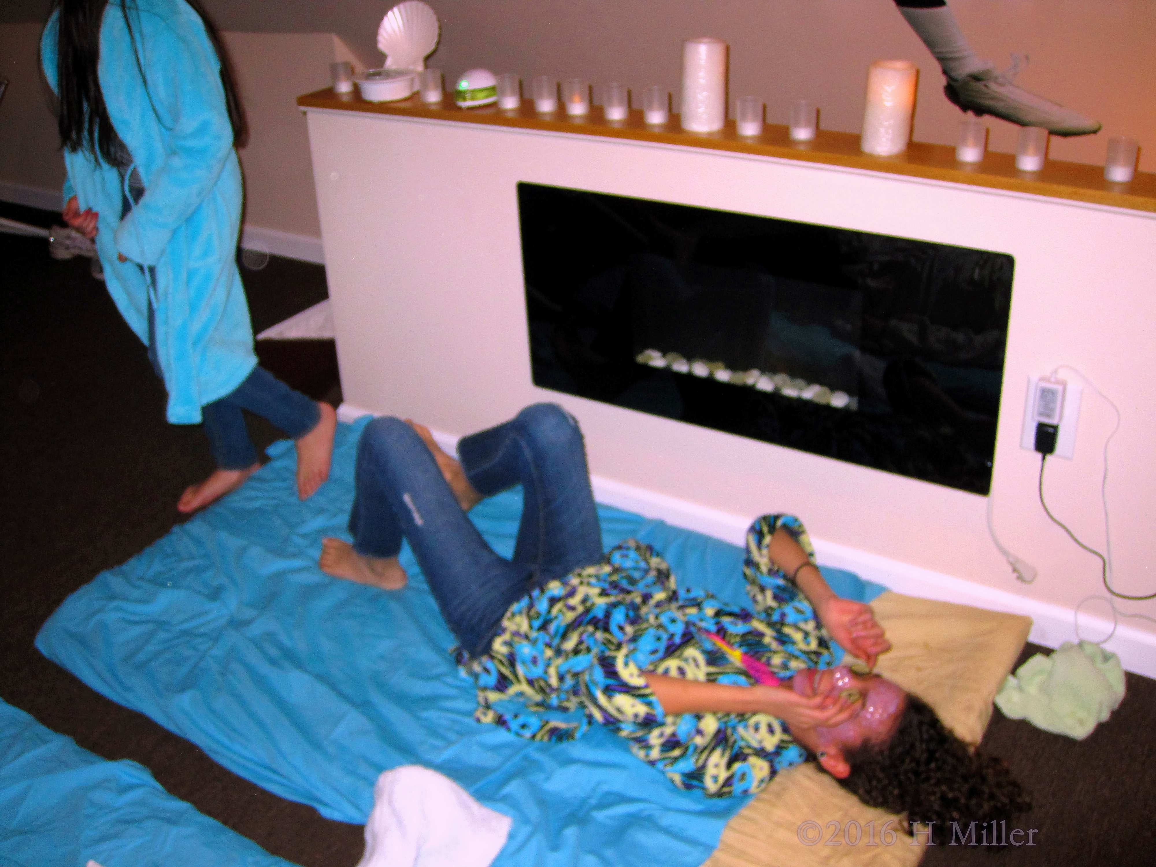 Giggling During Home Kids Spa Facials Giggling During Home Kids Spa Facials