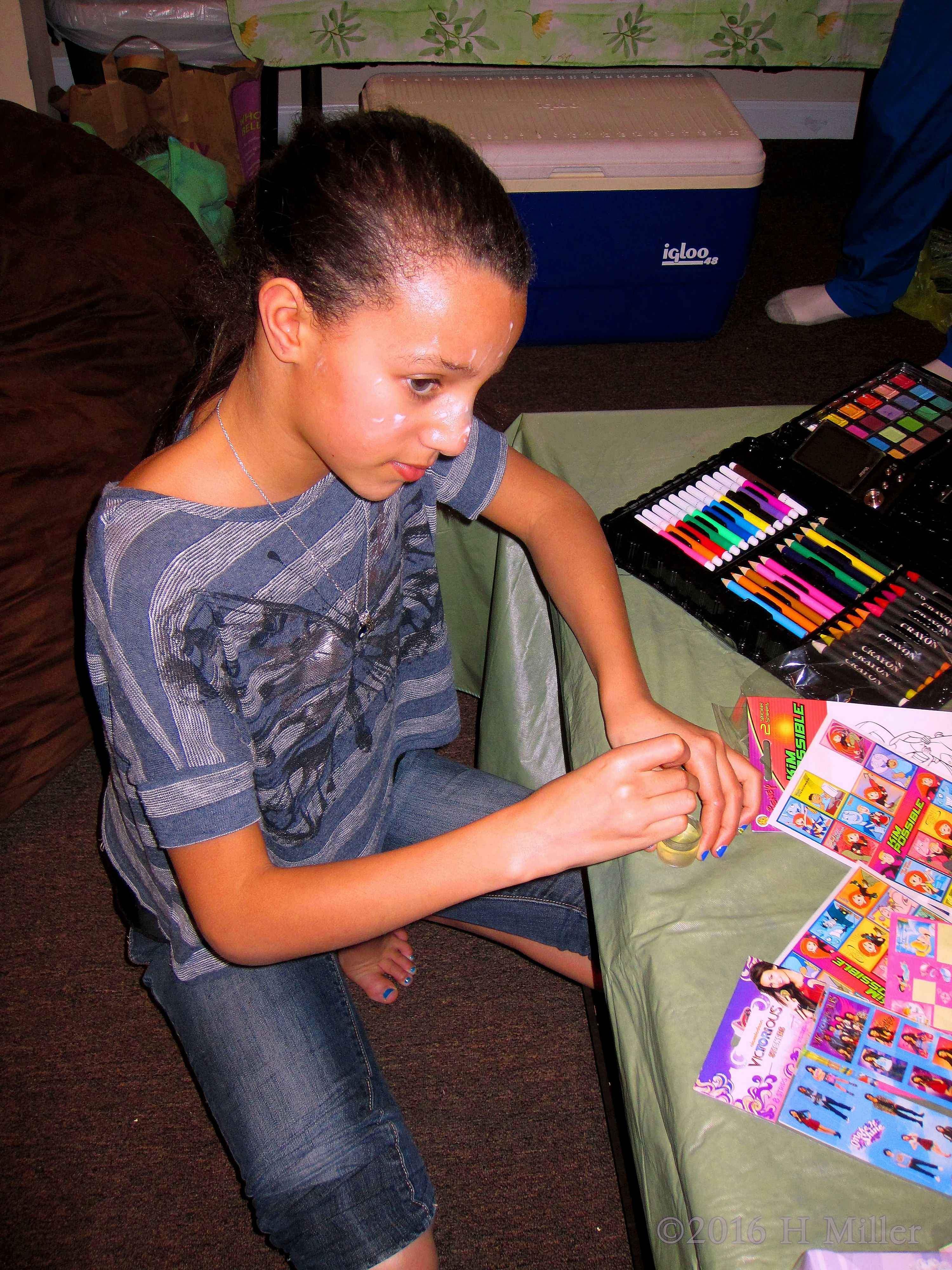 Making Lip Balm At The Birthday Card Table Making Lip Balm At The Birthday Card Table