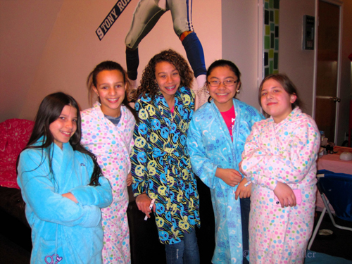 Excited And Ready For The Party In Their Spa Robes Excited And Ready For The Party In Their Spa Robes