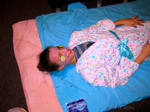 Smiling During Her Blueberry Facial Smiling During Her Blueberry Facial