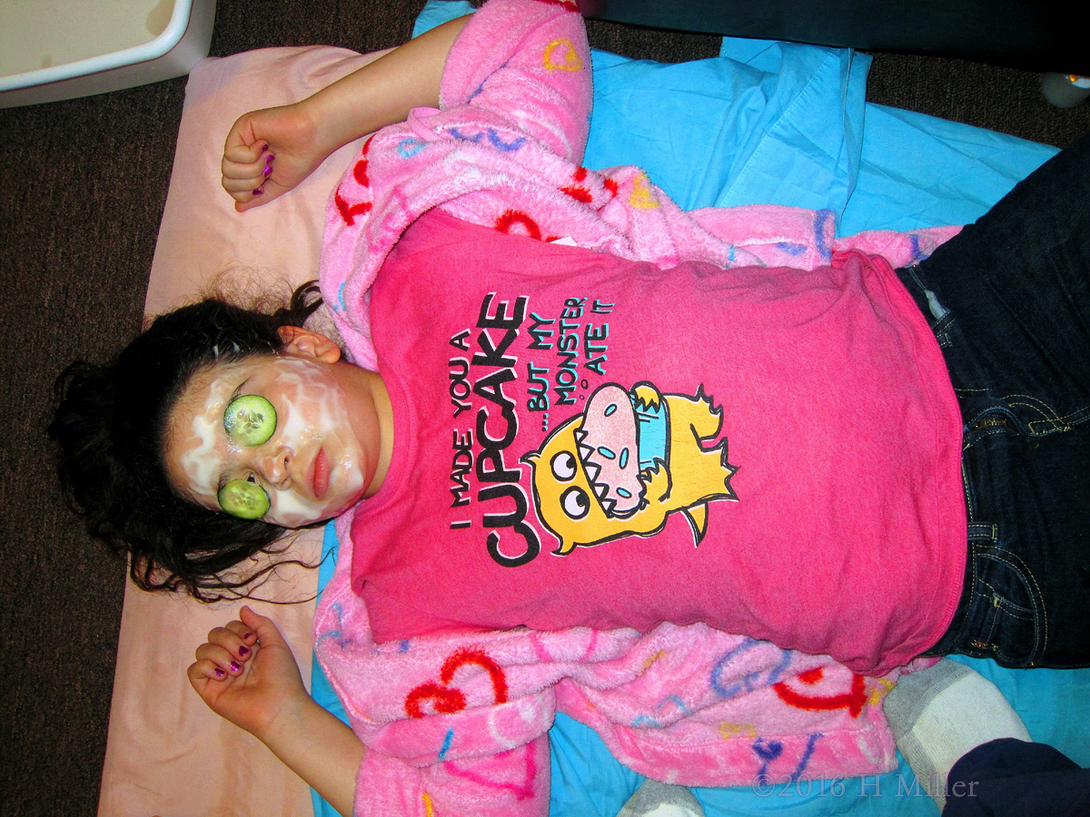 Relaxing In A Homemade Vanilla Yogurt Kids Facial