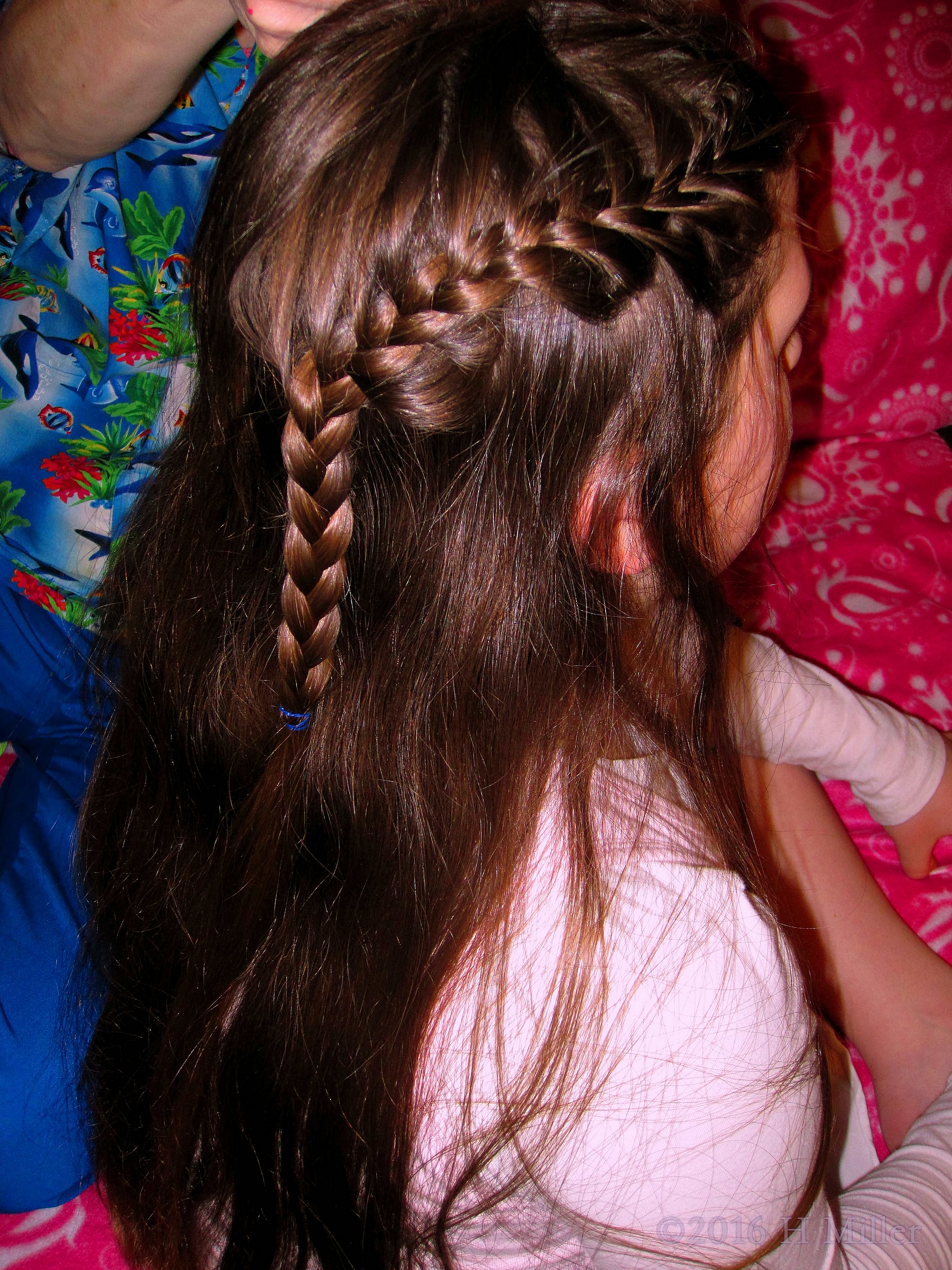 Cute Home Kids Spa Braid Hairstyle In Progress. Cute Home Kids Spa Braid Hairstyle In Progress.