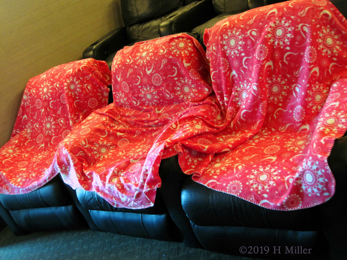 Beautiful Plush Spa Throws At Our Spa Birthday Party! 