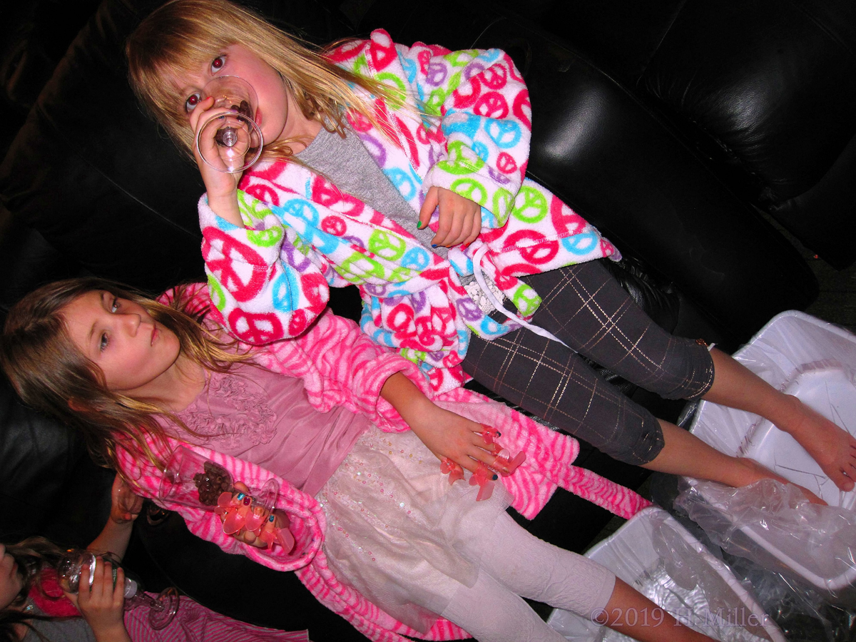Kids In Pretty, Bold Print Spa Robes 