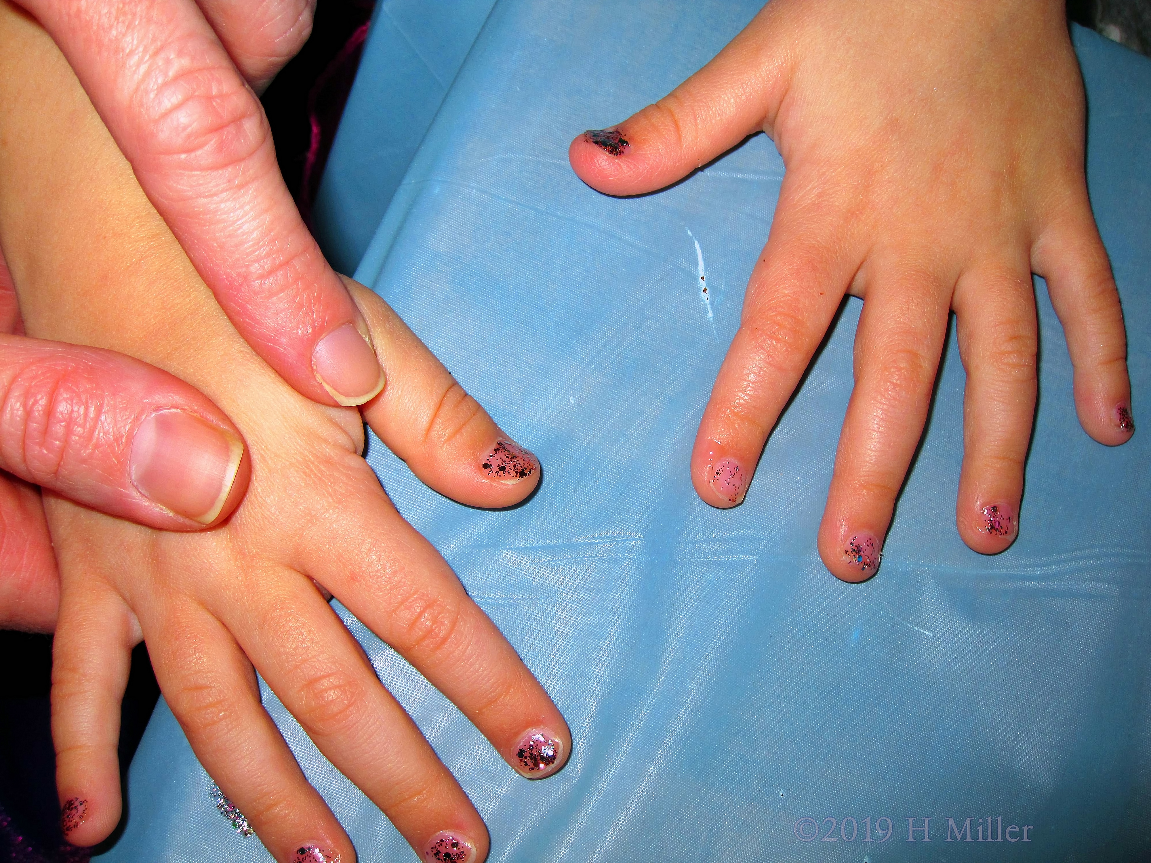 Mini Mani For Girls With Pretty Purple Glitter Mini Mani For Girls With Pretty Purple Glitter