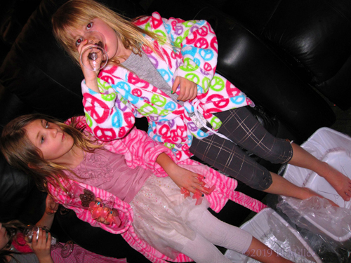 Kids In Pretty, Bold Print Spa Robes