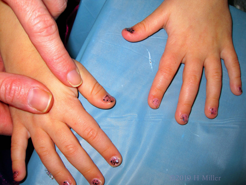 Mini Mani For Girls With Pretty Purple Glitter