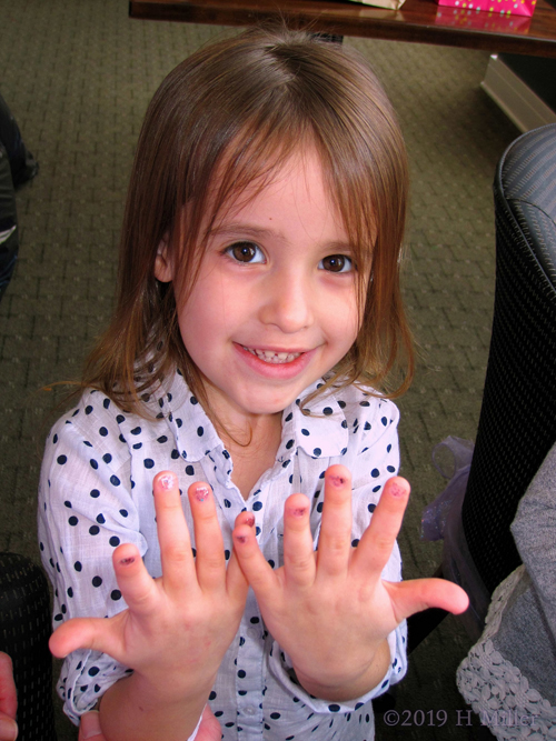 Showing Off Her Fresh Kids Mani Do! Showing Off Her Fresh Kids Mani Do!