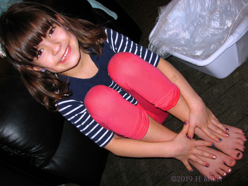 Another Close Up Of Her Perfect Kids Manicure And Pedicure Together!