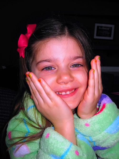 Big Smiles For Cool Styles! She Loves Her Girls Manicure!