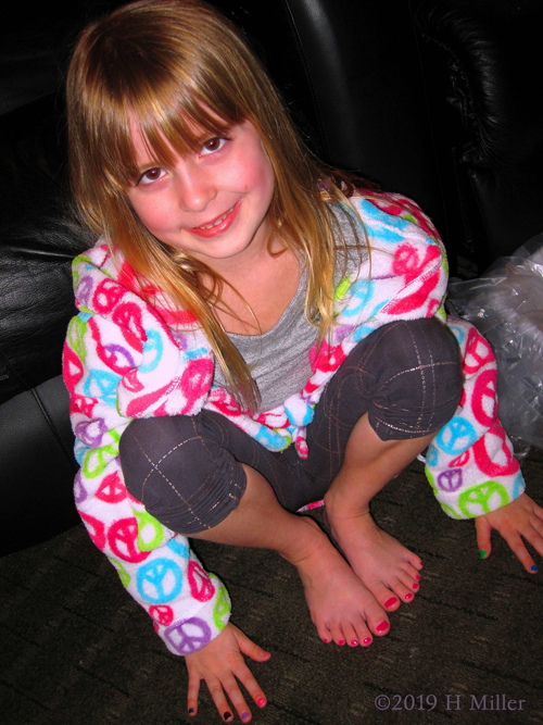 Her Finished Kids Manicure And Pedicure Are Awesome