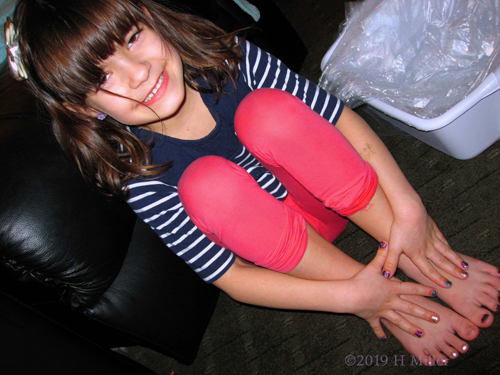 She's Happy With Her Pretty Sparkly Mini Mani And Pedi She's Happy With Her Pretty Sparkly Mini Mani And Pedi