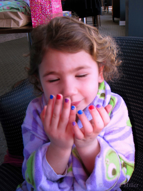 Such A Cool Color Collection On This Kids Mani!