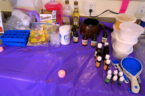 Supplies And Ingredients For The Spa Party Crafts
