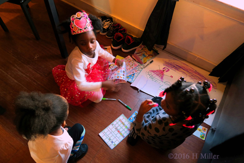 The Kids Creating The Spa Birthday Card