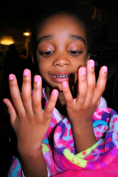Pink Nails At Gabriella's Spa Party. Pink Nails At Gabriella's Spa Party.