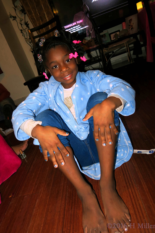 Showing Her Newly Painted Pedi And Mani. Showing Her Newly Painted Pedi And Mani.