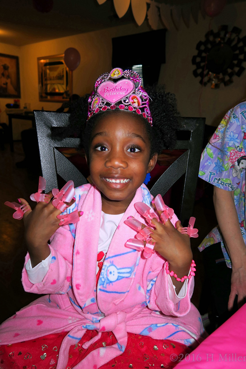 The Birthday Girl Thinks The Nail Protectors Are Funny! The Birthday Girl Thinks The Nail Protectors Are Funny!