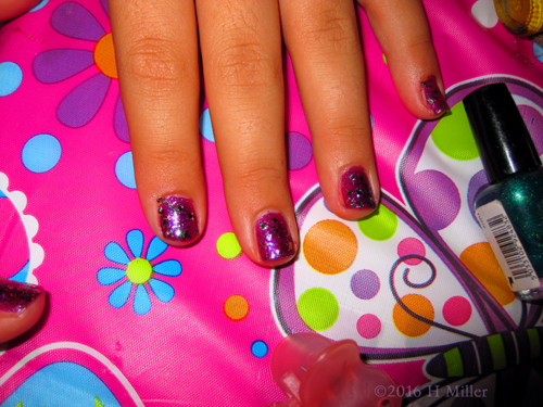 Girls Spa Sparkly Purple Manicure Girls Spa Sparkly Purple Manicure