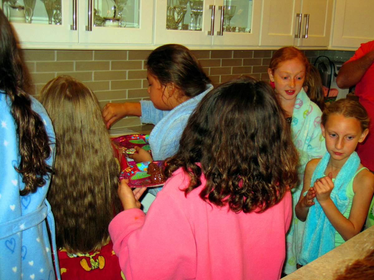 Snacking During The Spa Party.