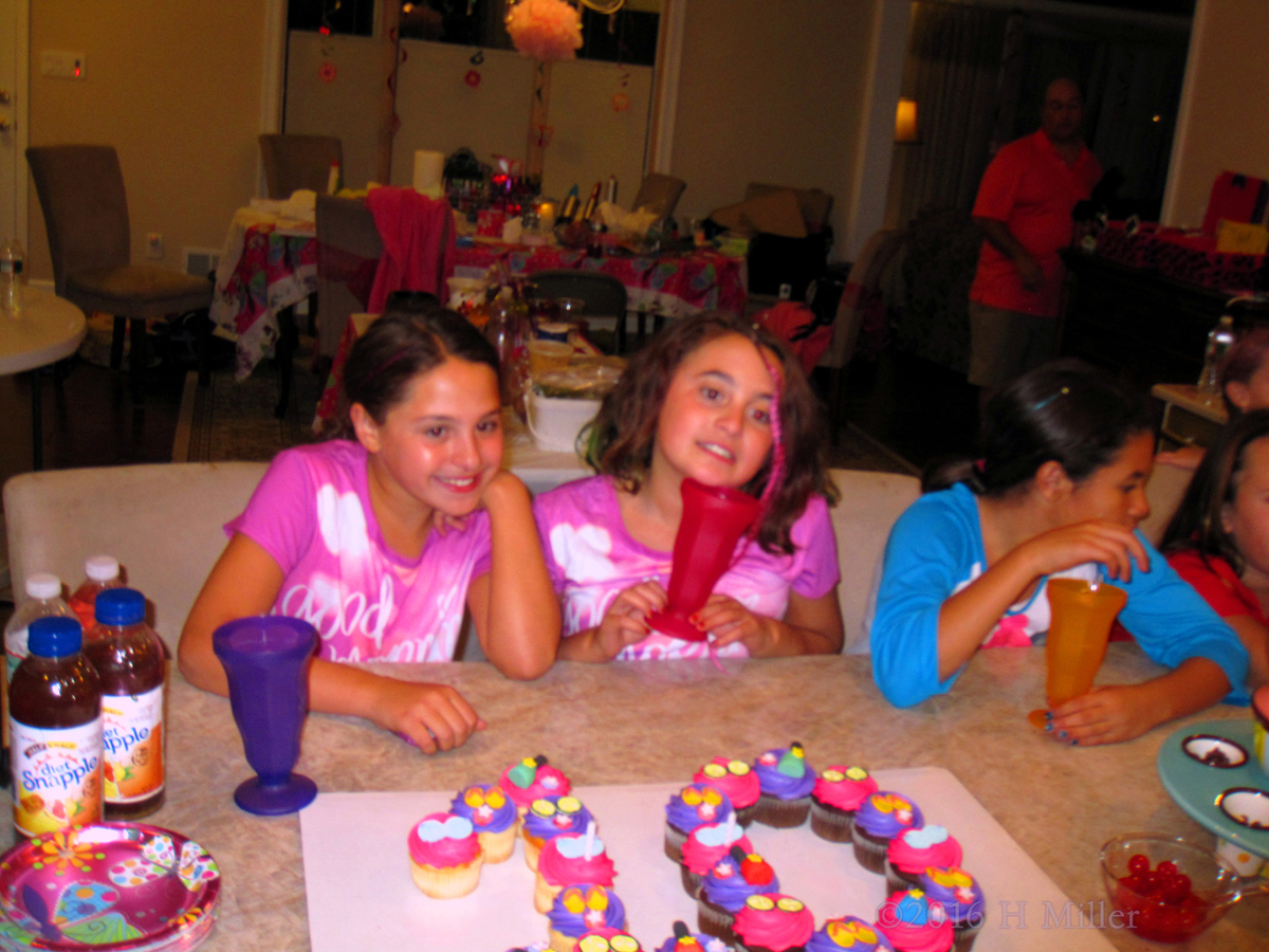 The Birthday Girls With Their Cake 